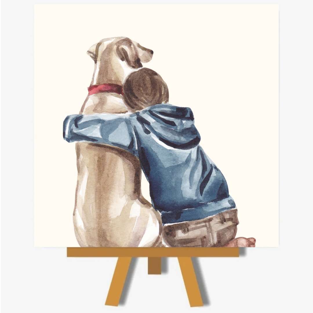 Tegel Huisdierenhond met vrouw