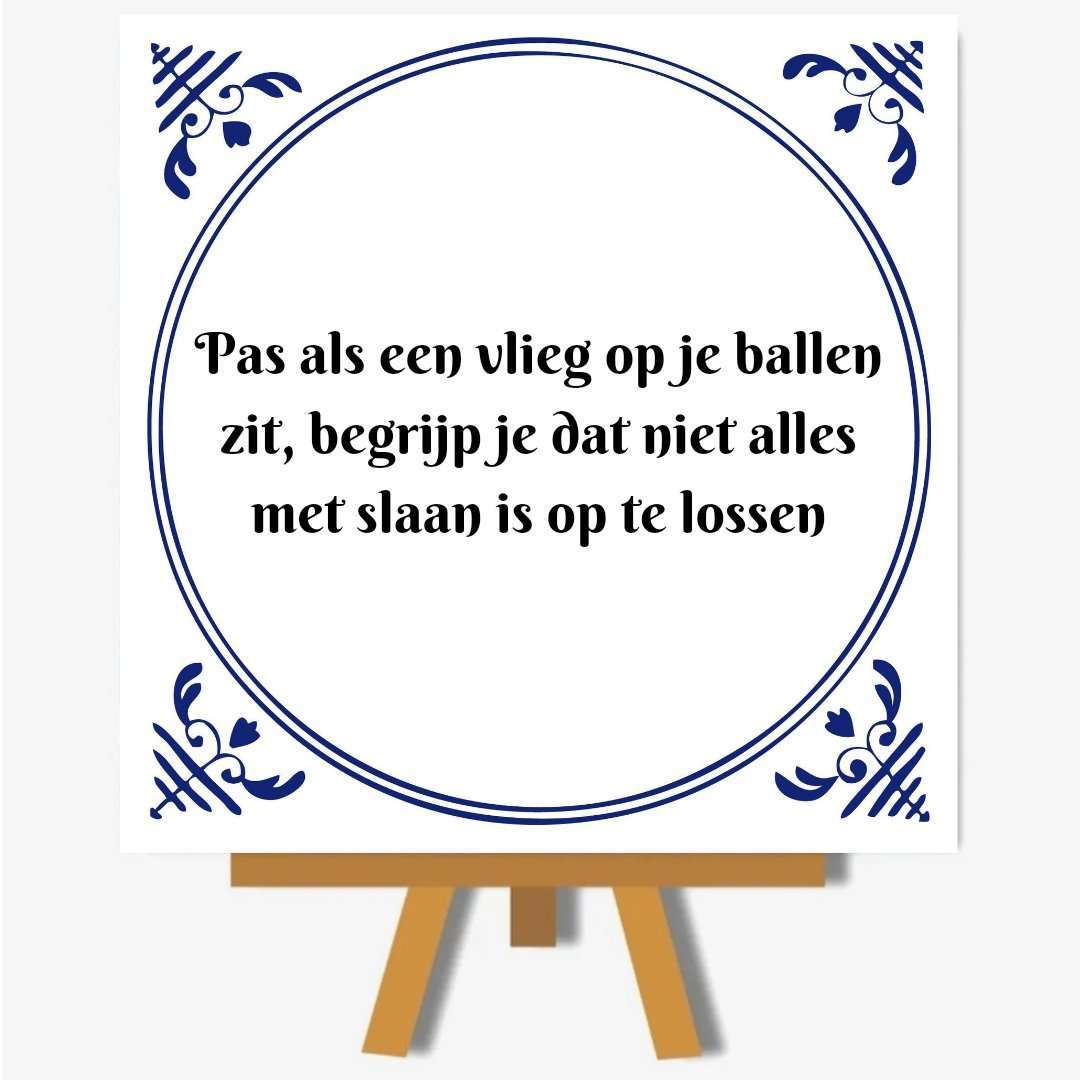 Pas als een vlieg op je ballen zit, begrijp je dat niet alles met slaan is op te lossen