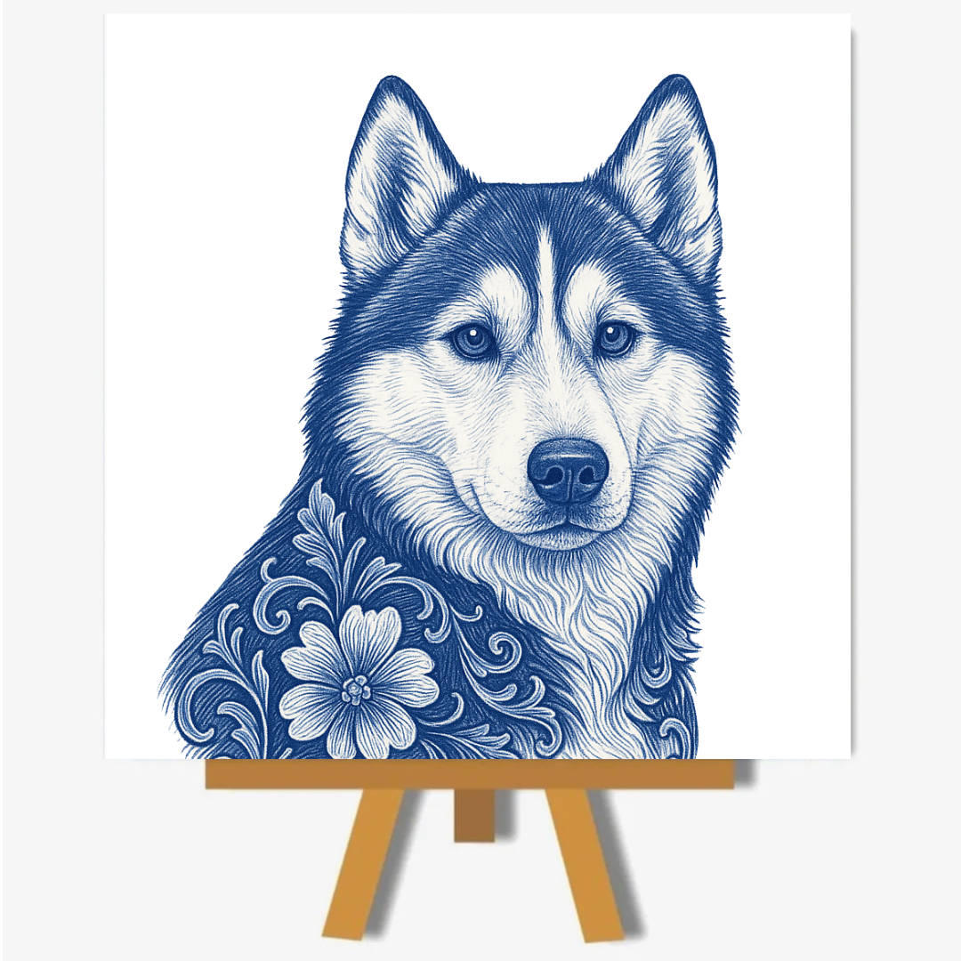 Husky delftsblauw