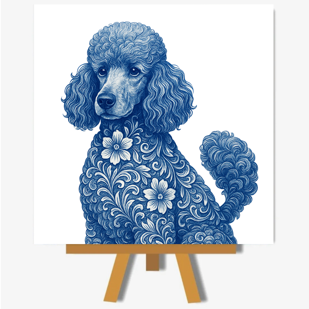 Poedel delftsblauw