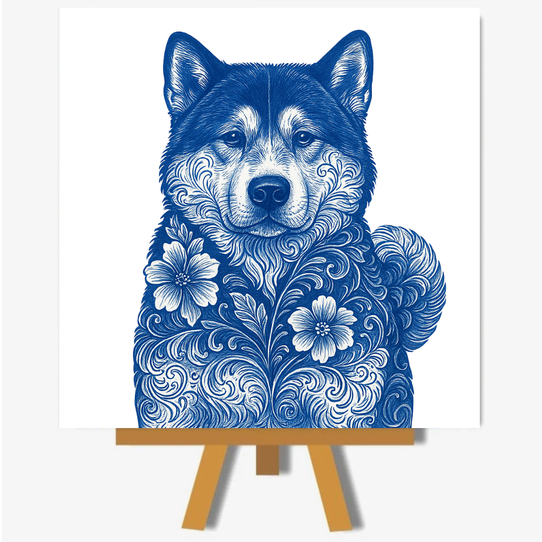 Akita delftsblauw
