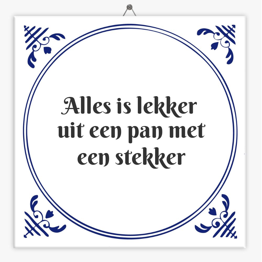 Alles is lekker uit een pan met een stekker