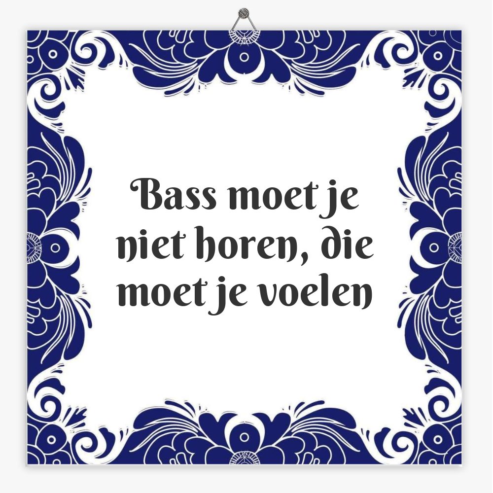 Bass moet je niet horen, die moet je voelen