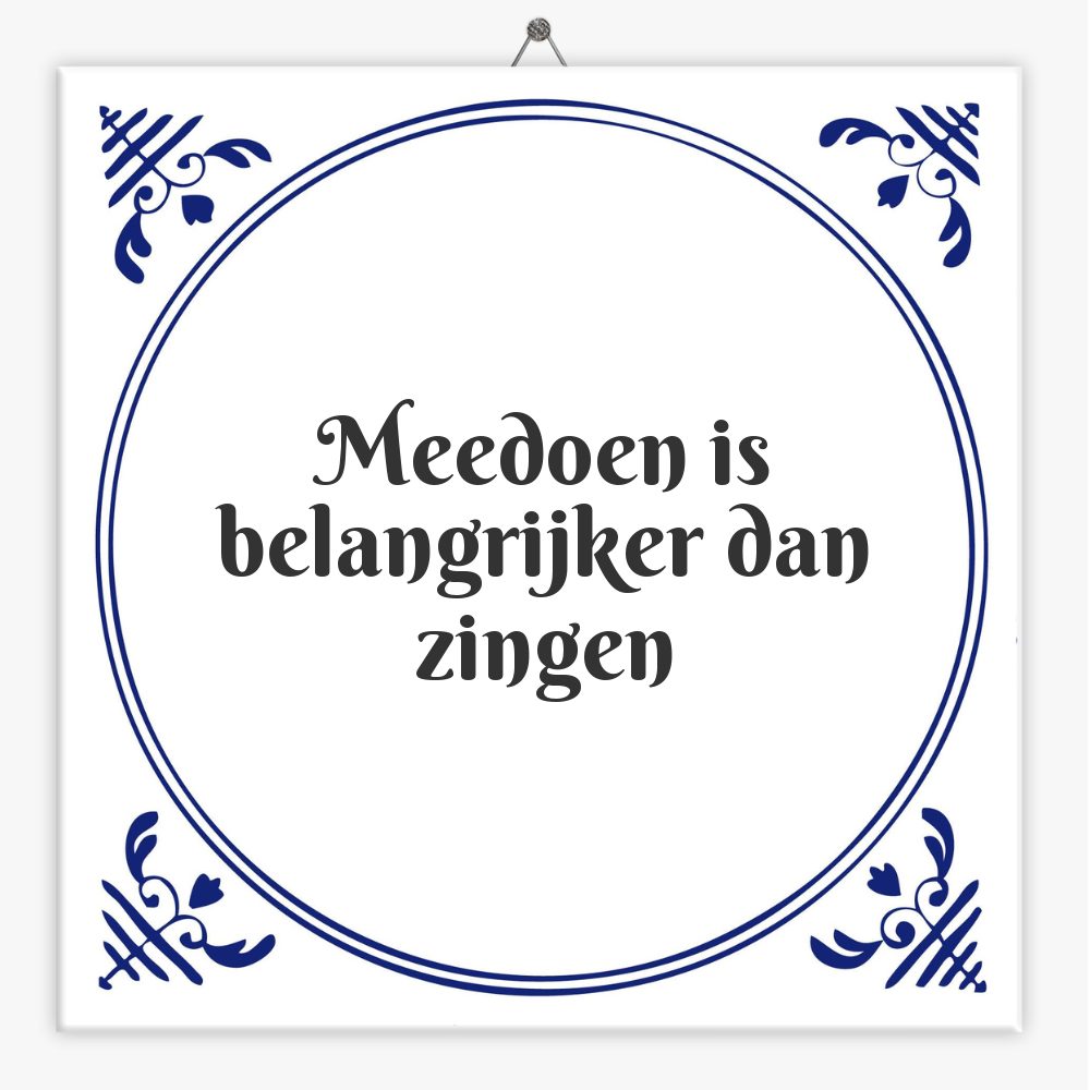 Meedoen is belangrijker dan zingen