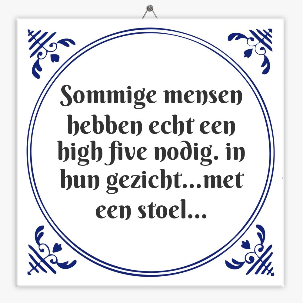 Sommige mensen hebben echt een high five nodig. in hun gezicht…met een stoel…
