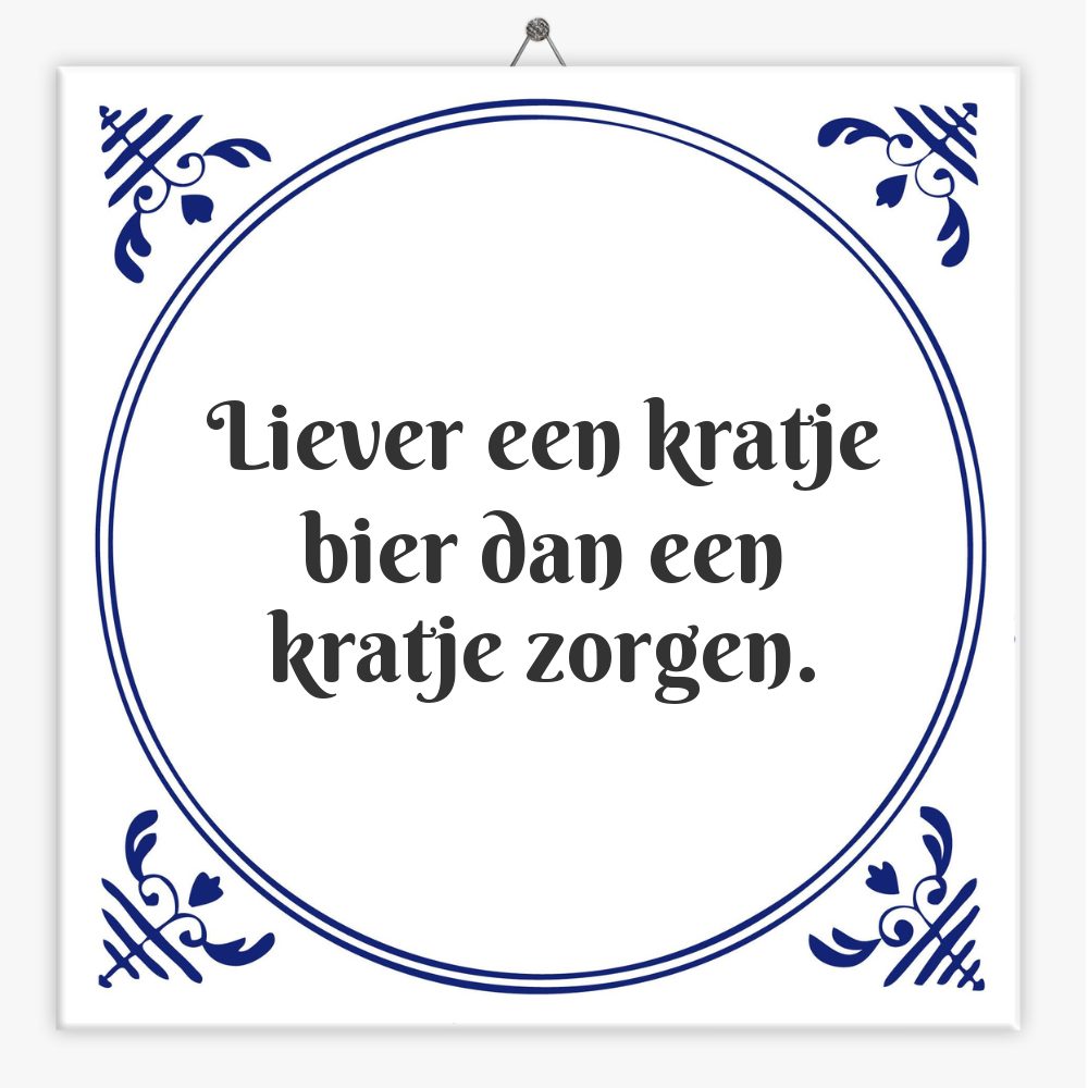 Liever een kratje bier dan een kratje zorgen.
