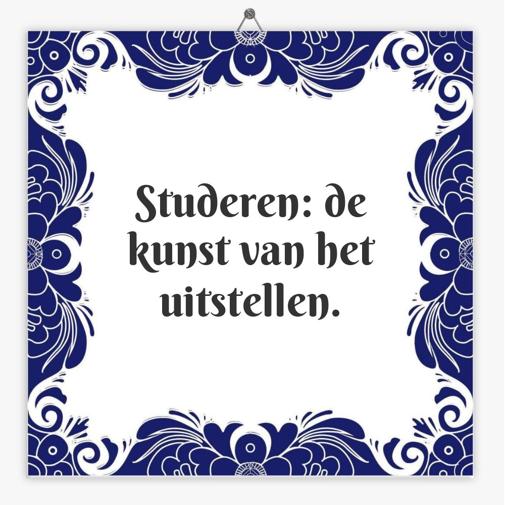 Studeren: de kunst van het uitstellen.