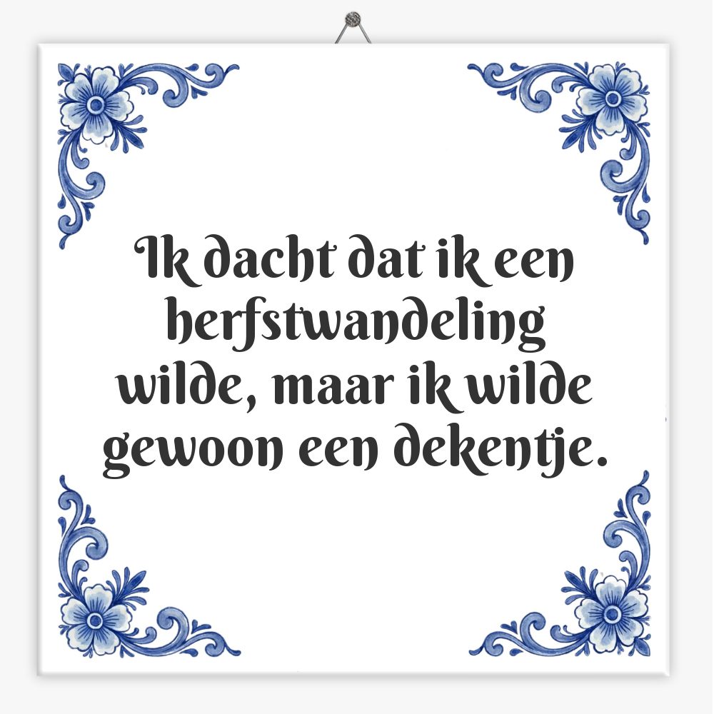 Ik dacht dat ik een herfstwandeling wilde, maar ik wilde gewoon een dekentje.