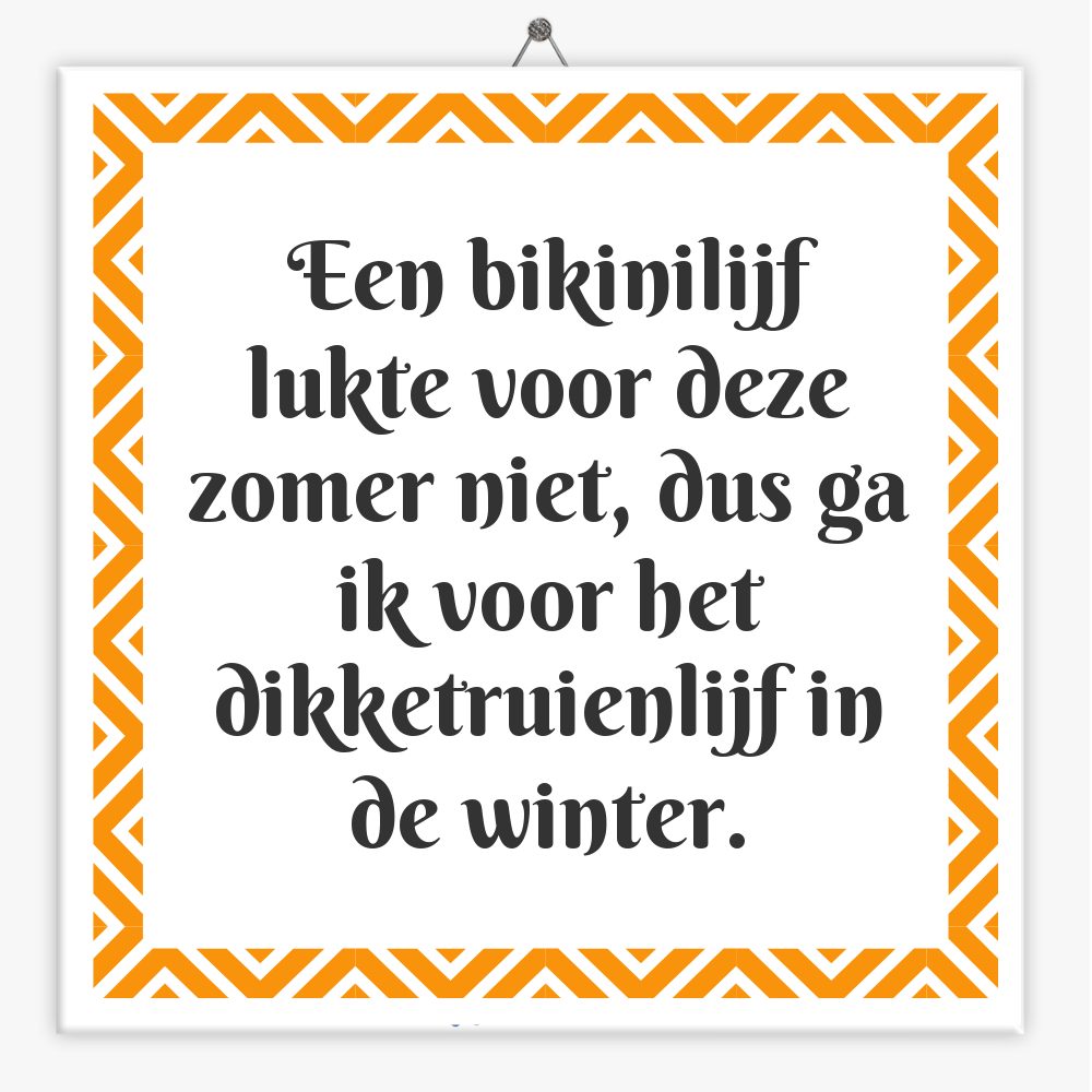 Een bikinilijf lukte voor deze zomer niet, dus ga ik voor het dikketruienlijf in de winter.