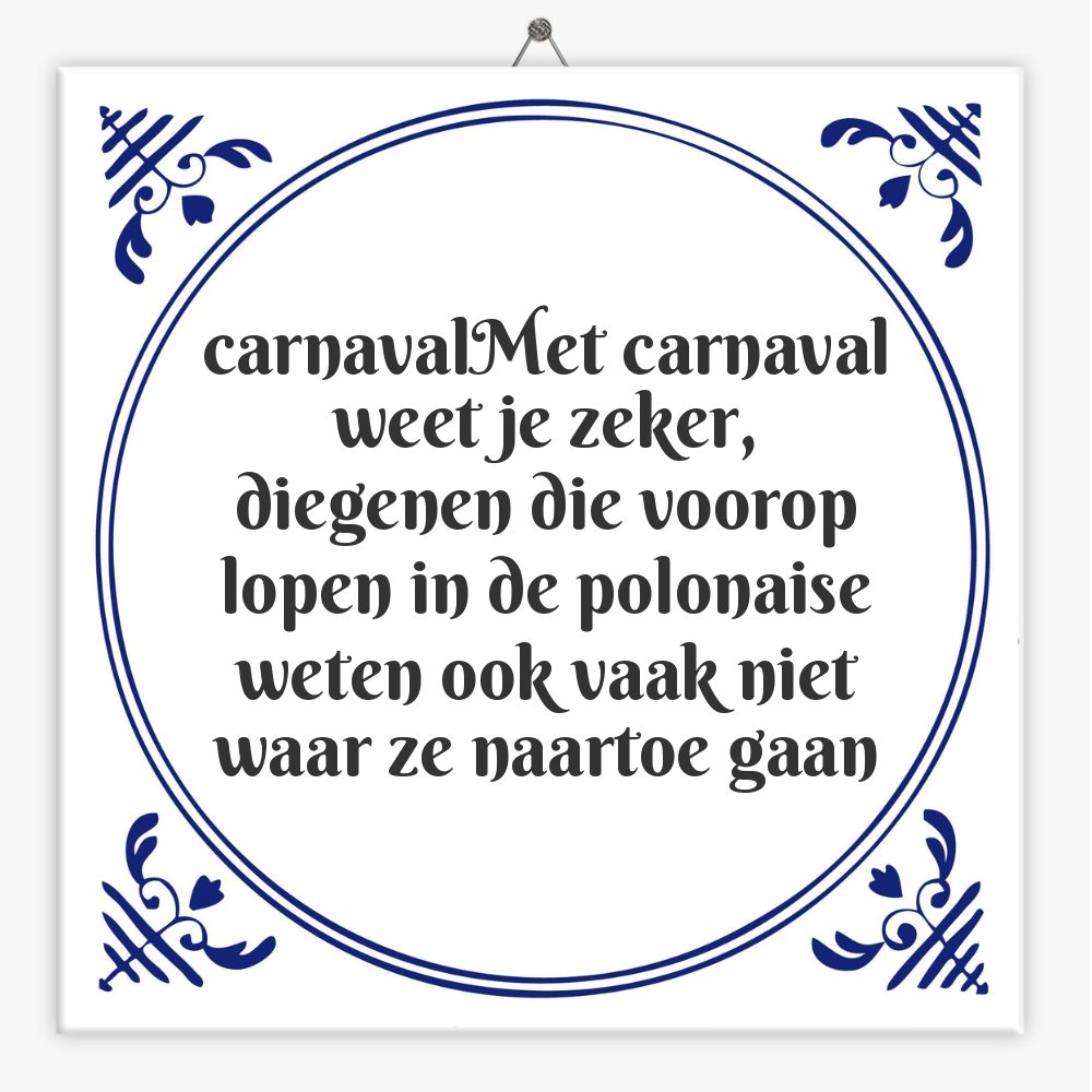 carnavalMet carnaval weet je zeker, diegenen die voorop lopen in de polonaise weten ook vaak niet waar ze naartoe gaan